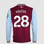 West Ham United Kits Shop – west ham 2425 junior ls home shirt – 28 – soucek Football Gear for Fans and Players